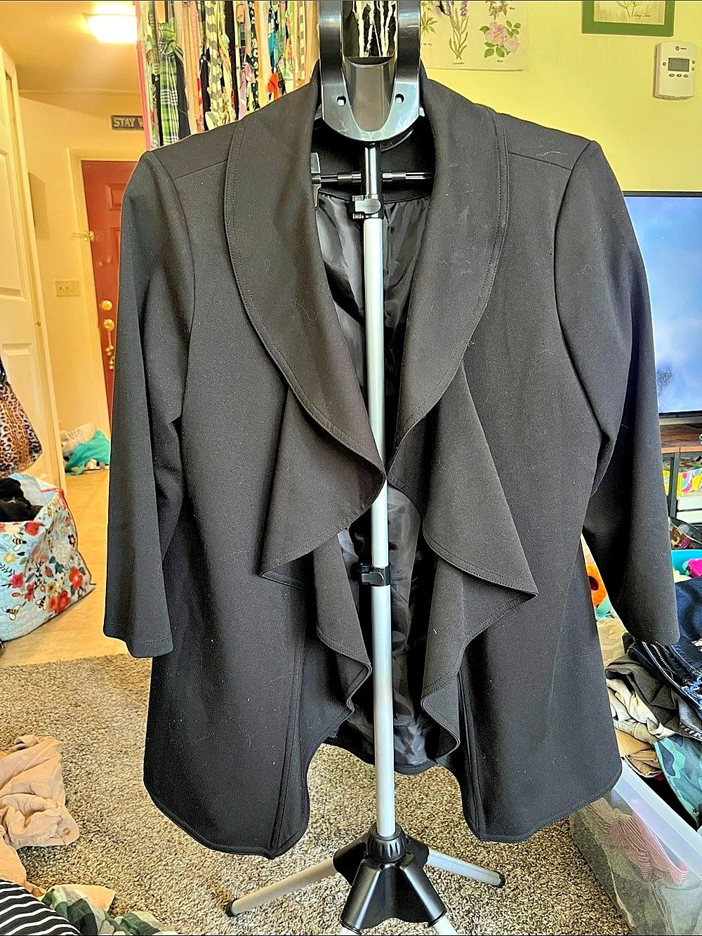 Calvin Klein Black Waterfall Jacket Size 14